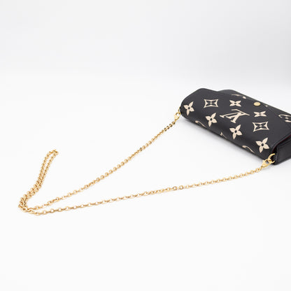 Pochette Felicie Monogram Empreinte Bicolor Black & Beige