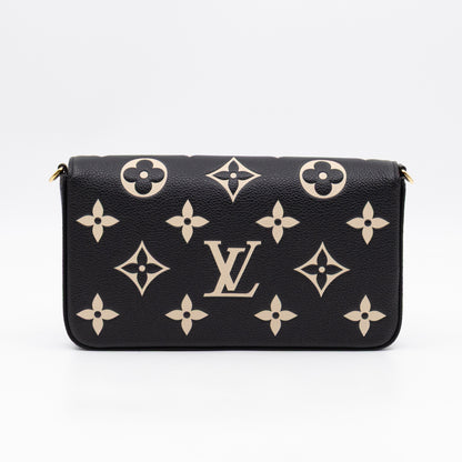 Pochette Felicie Monogram Empreinte Bicolor Black & Beige