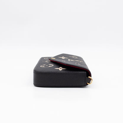 Pochette Felicie Monogram Empreinte Bicolor Black & Beige