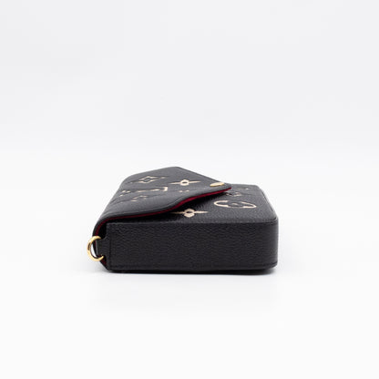 Pochette Felicie Monogram Empreinte Bicolor Black & Beige
