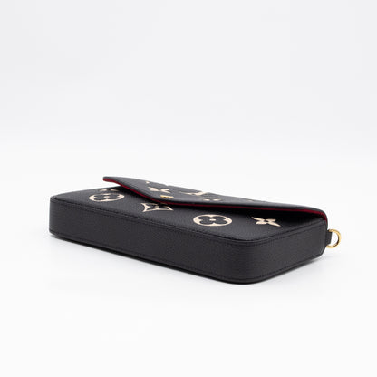 Pochette Felicie Monogram Empreinte Bicolor Black & Beige