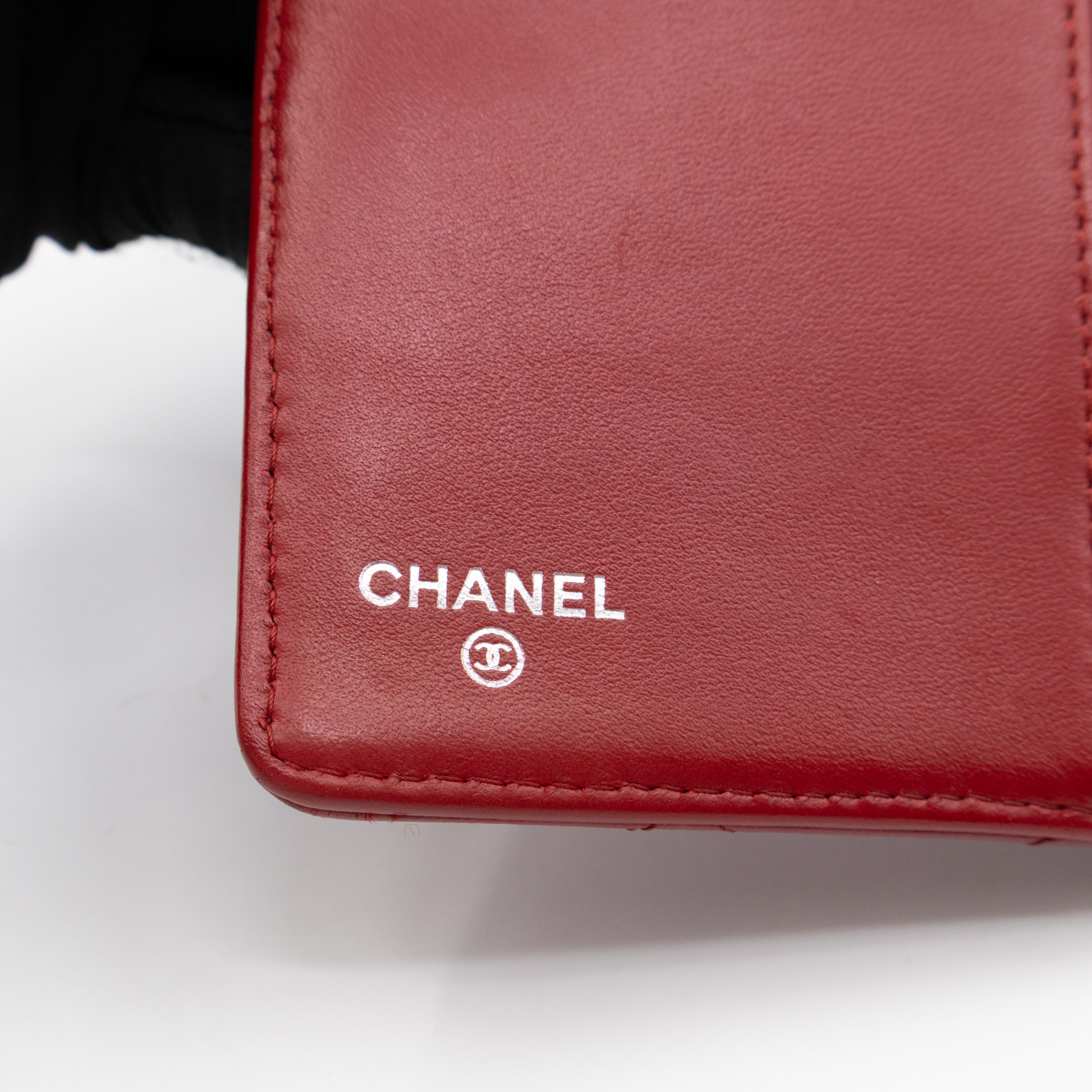 Classic Long Wallet Red Lambskin Leather