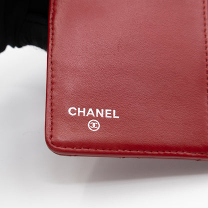 Classic Long Wallet Red Lambskin Leather
