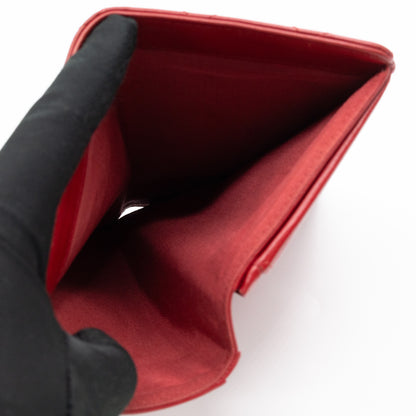 Classic Long Wallet Red Lambskin Leather