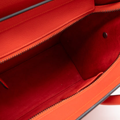 Micro Luggage Orange Leather
