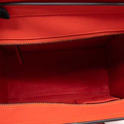 Micro Luggage Orange Leather