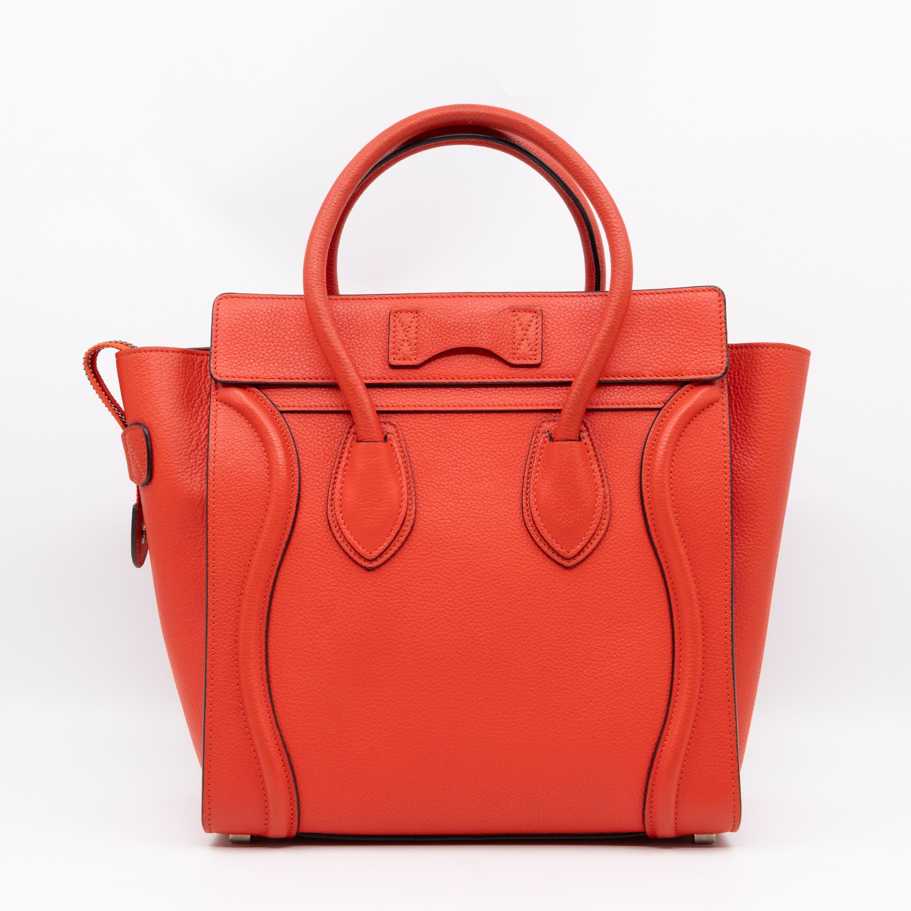 Micro Luggage Orange Leather
