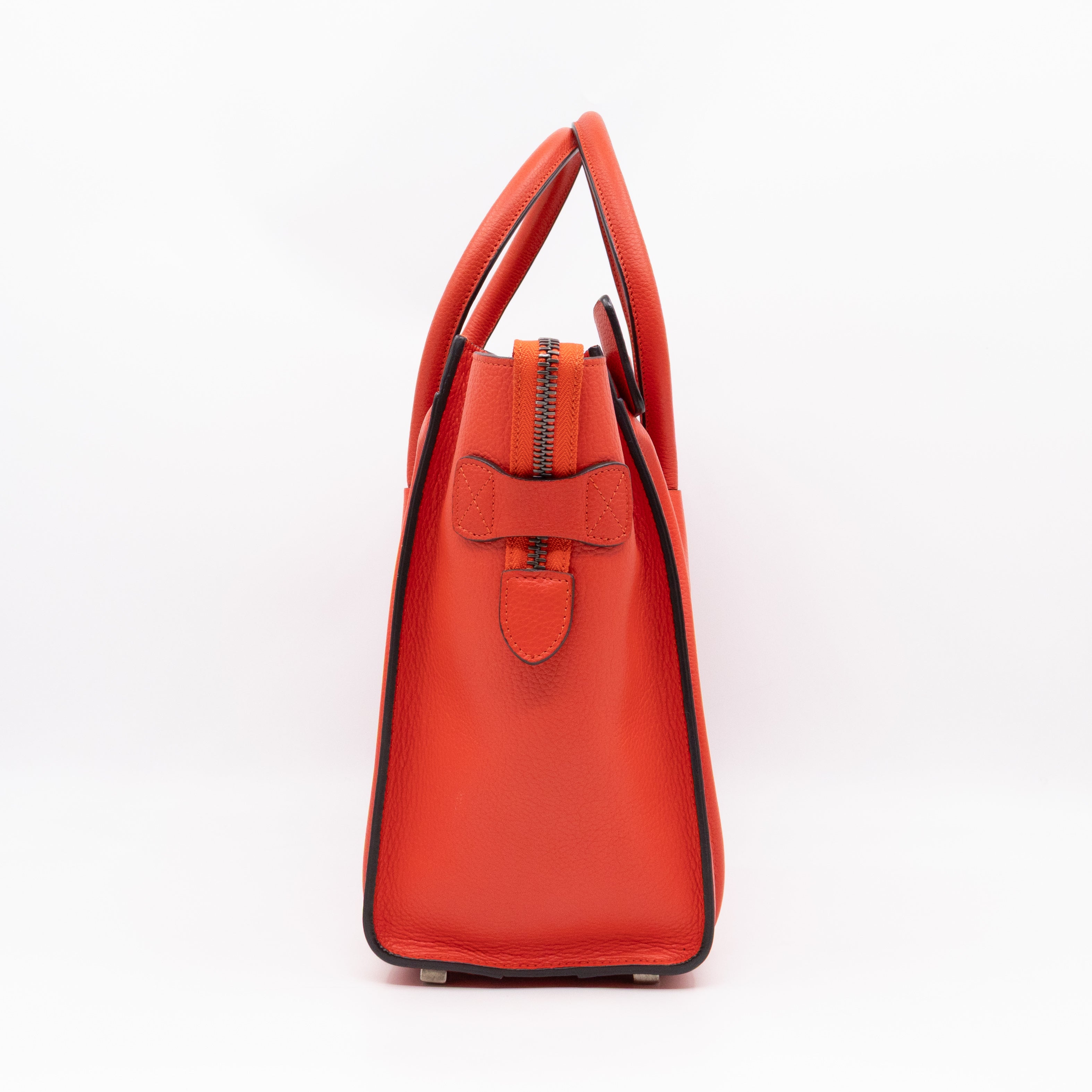 Micro Luggage Orange Leather
