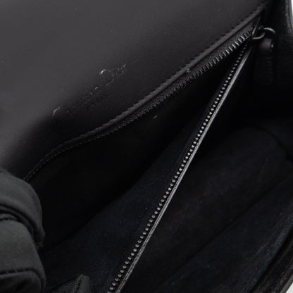 Diorama Medium Flap Bag Black Studded Matte Leather