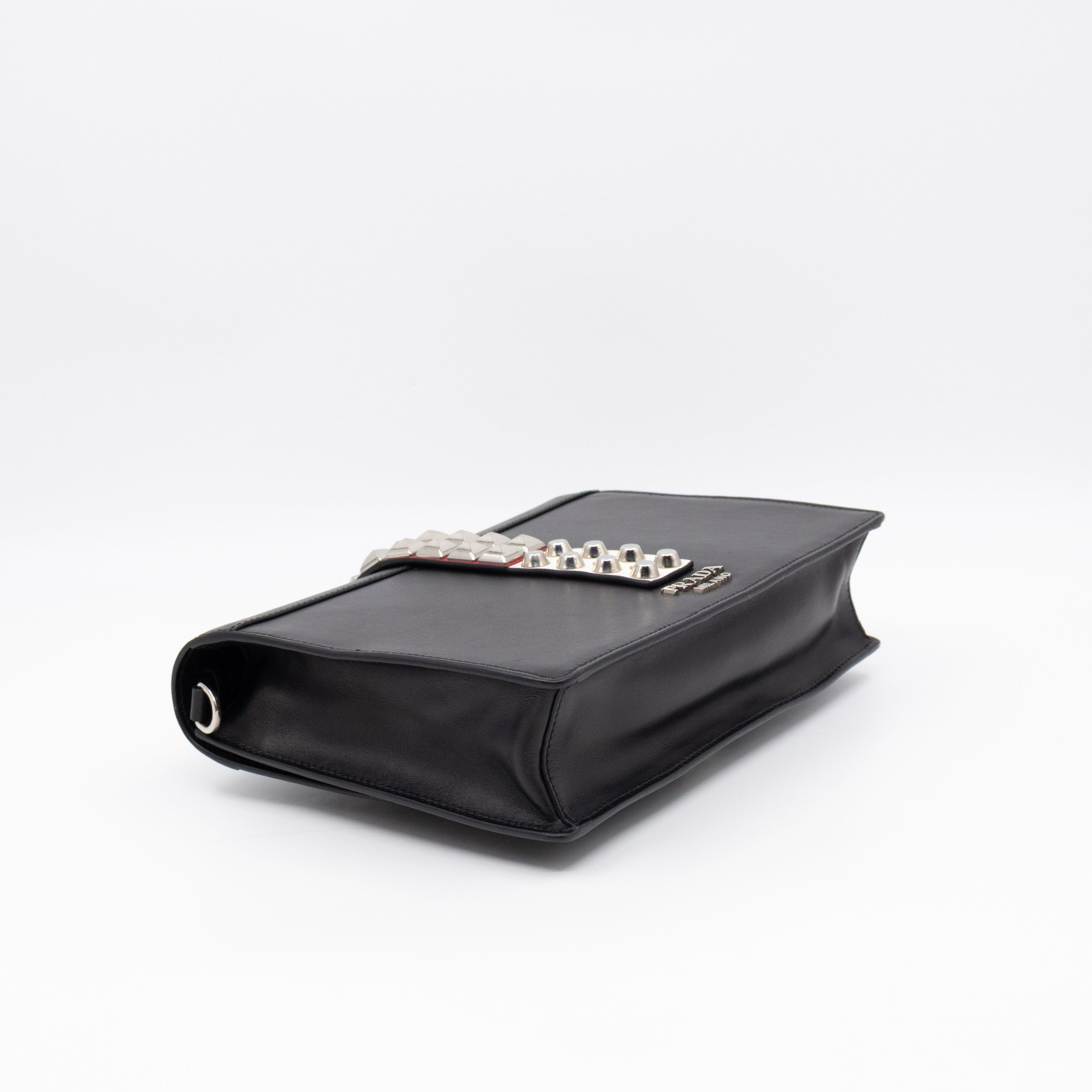 Elektra Studded Small Crossbody Bag Black Leather