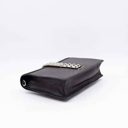 Elektra Studded Small Crossbody Bag Black Leather
