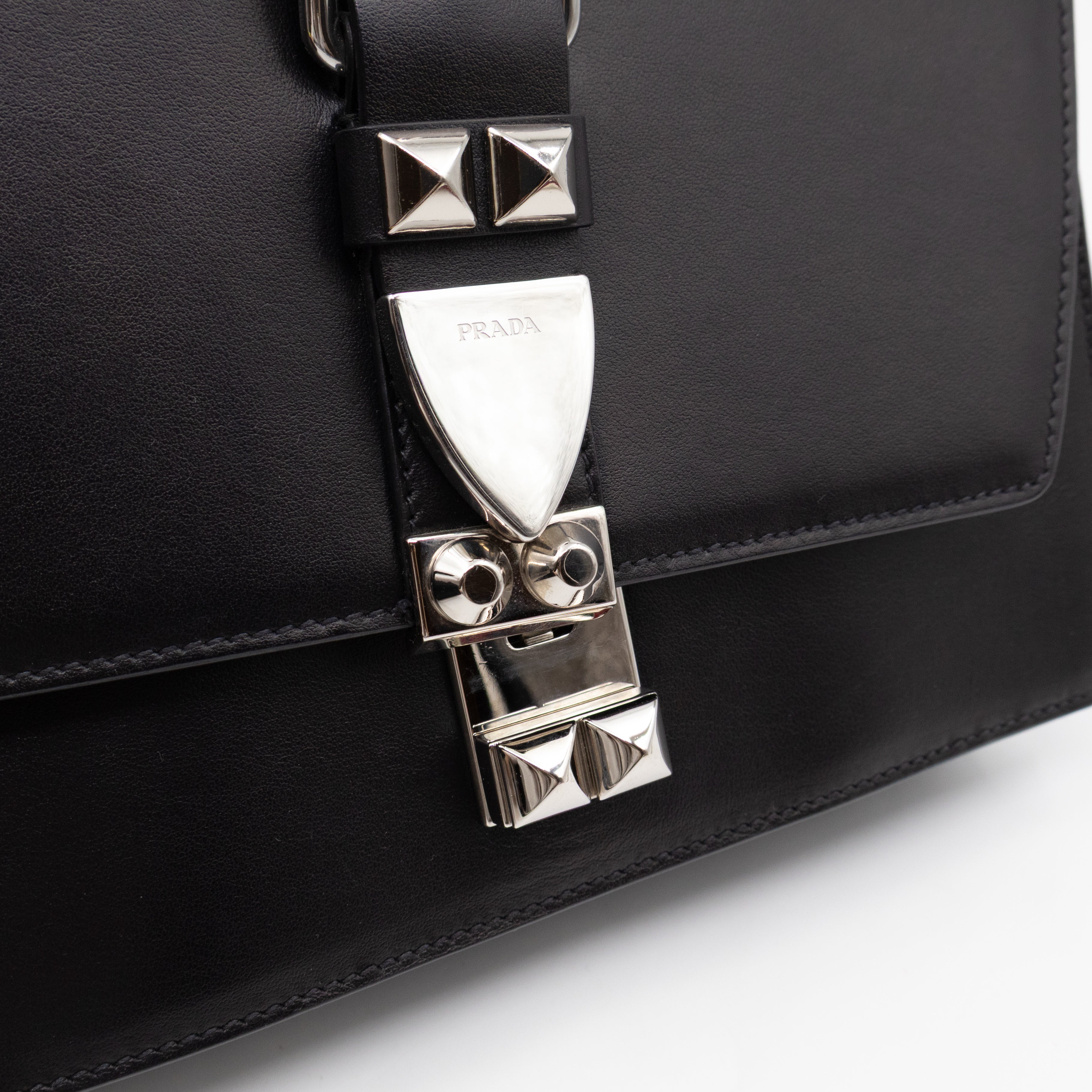 Elektra Studded Small Crossbody Bag Black Leather