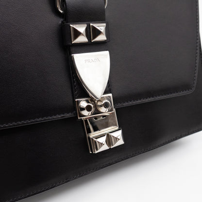 Elektra Studded Small Crossbody Bag Black Leather