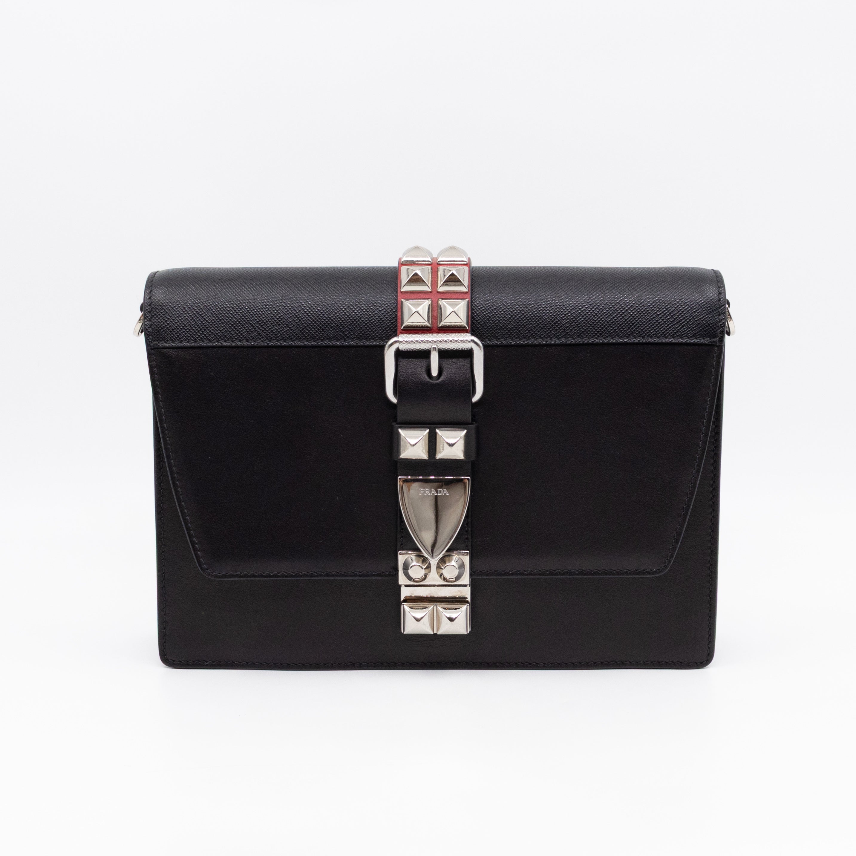 Elektra Studded Small Crossbody Bag Black Leather