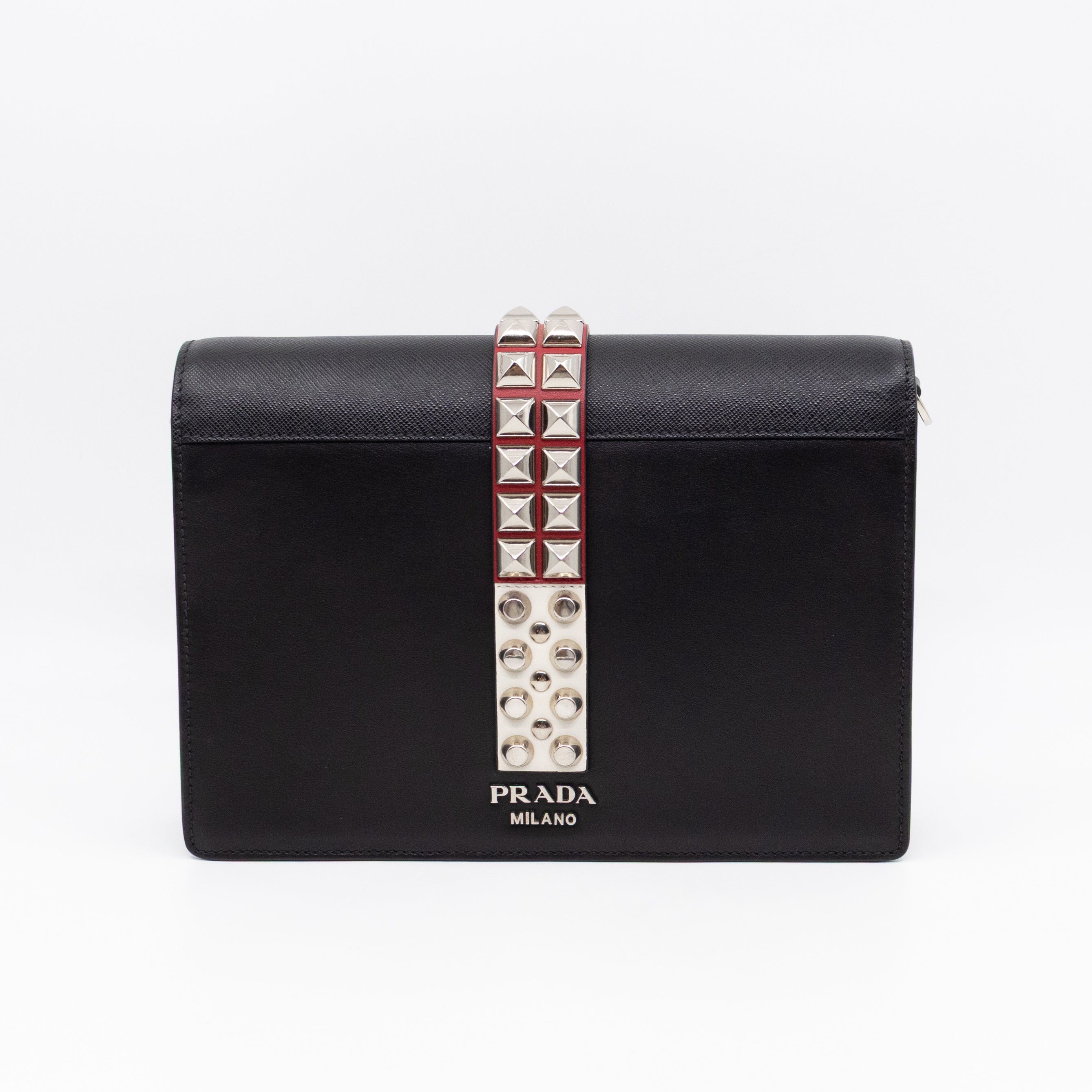 Elektra Studded Small Crossbody Bag Black Leather