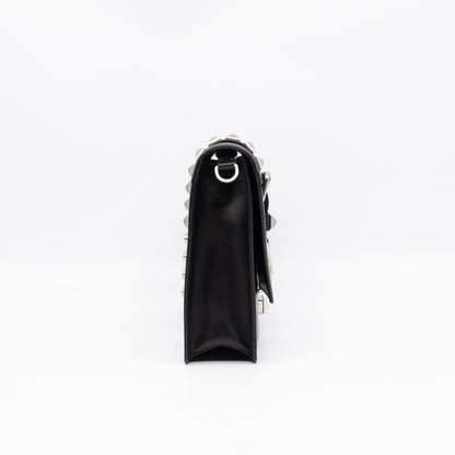 Elektra Studded Small Crossbody Bag Black Leather
