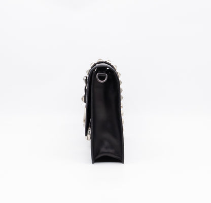 Elektra Studded Small Crossbody Bag Black Leather