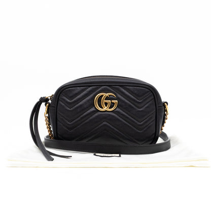 GG Marmont Mini Black Matelassé Leather