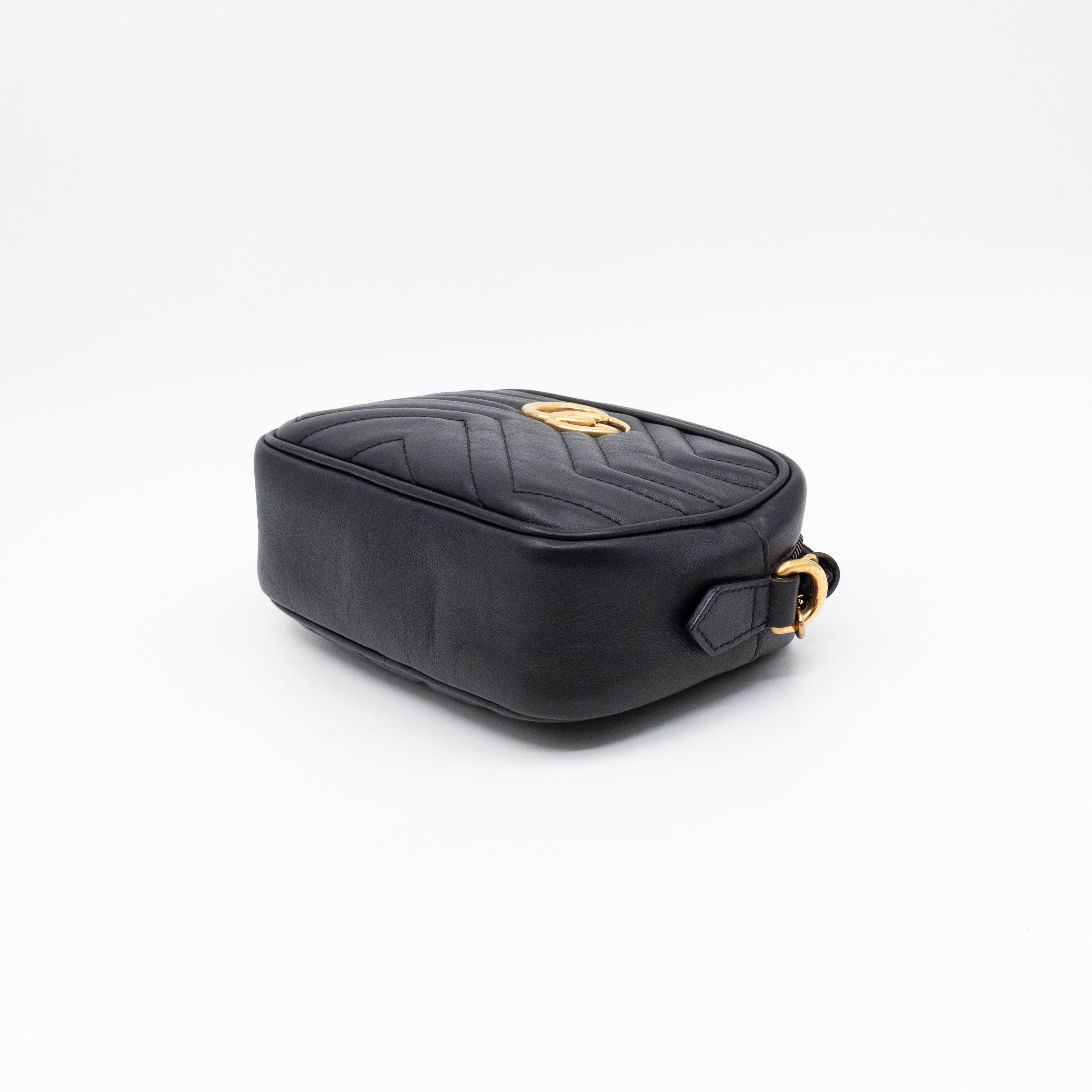 GG Marmont Mini Black Matelassé Leather