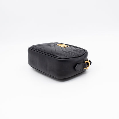GG Marmont Mini Black Matelassé Leather