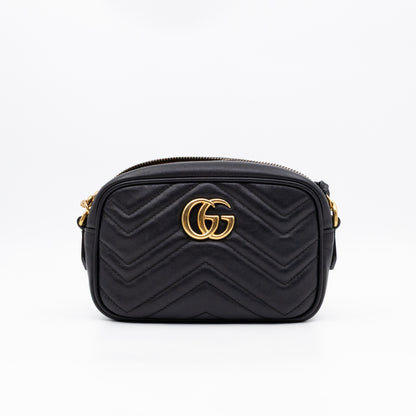 GG Marmont Mini Black Matelassé Leather