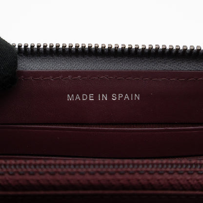 Medium Zipped Wallet Grey Metallic Leather