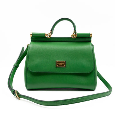 Sicily Medium Green Dauphine Leather