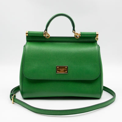 Sicily Medium Green Dauphine Leather