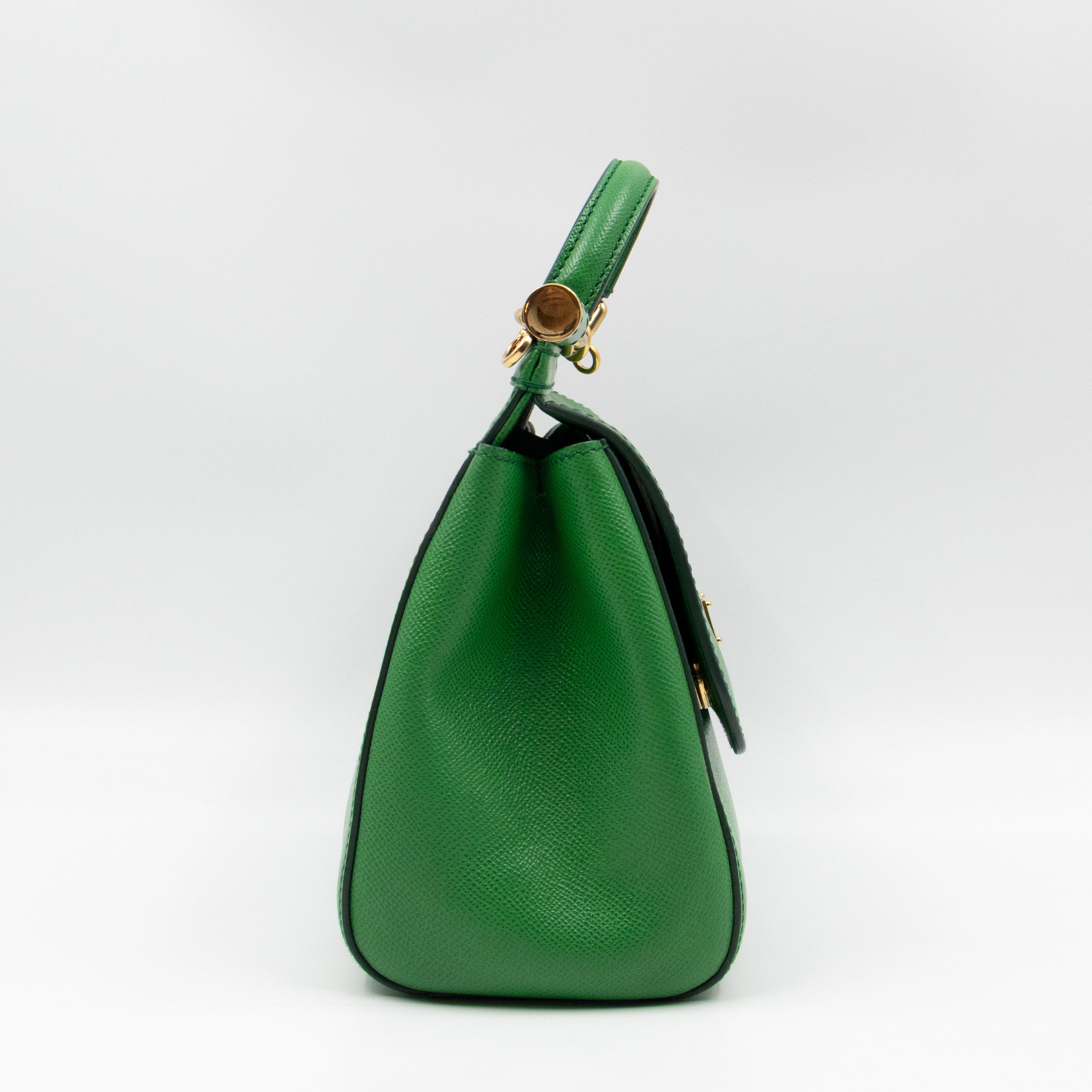 Sicily Medium Green Dauphine Leather
