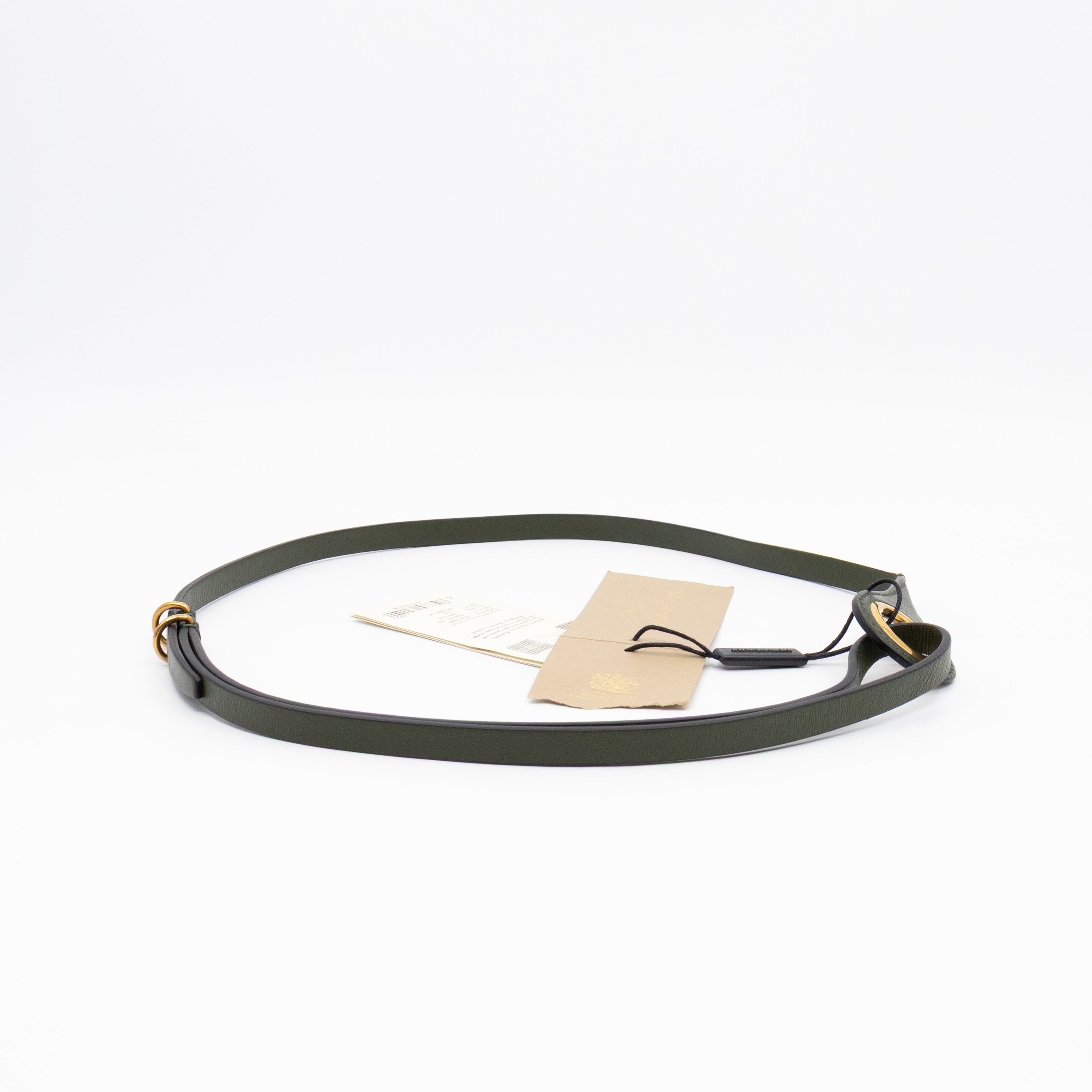 Grommet Detail Lambskin Belt Dark Olive