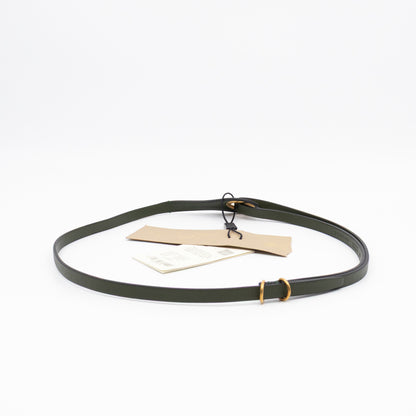 Grommet Detail Lambskin Belt Dark Olive