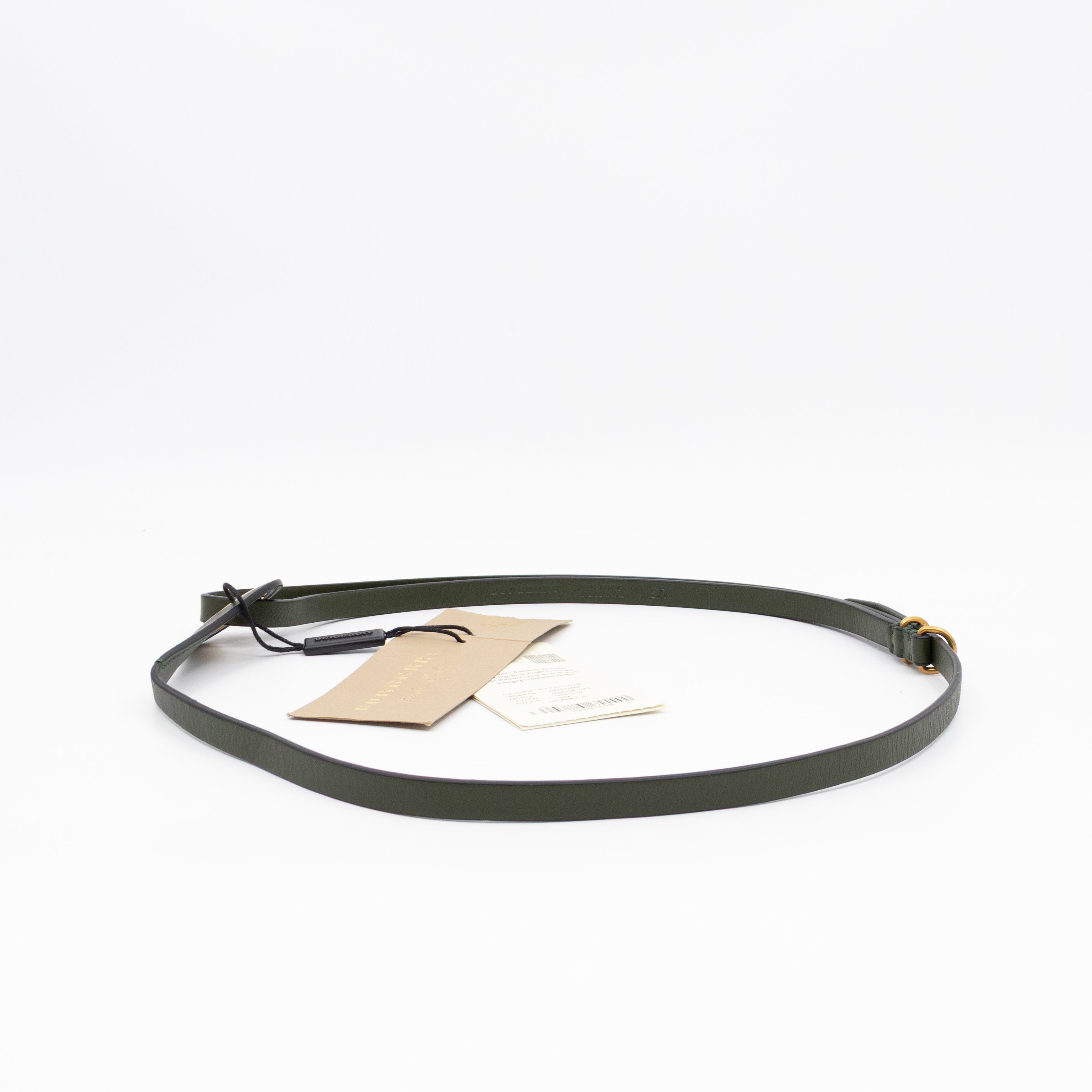 Grommet Detail Lambskin Belt Dark Olive