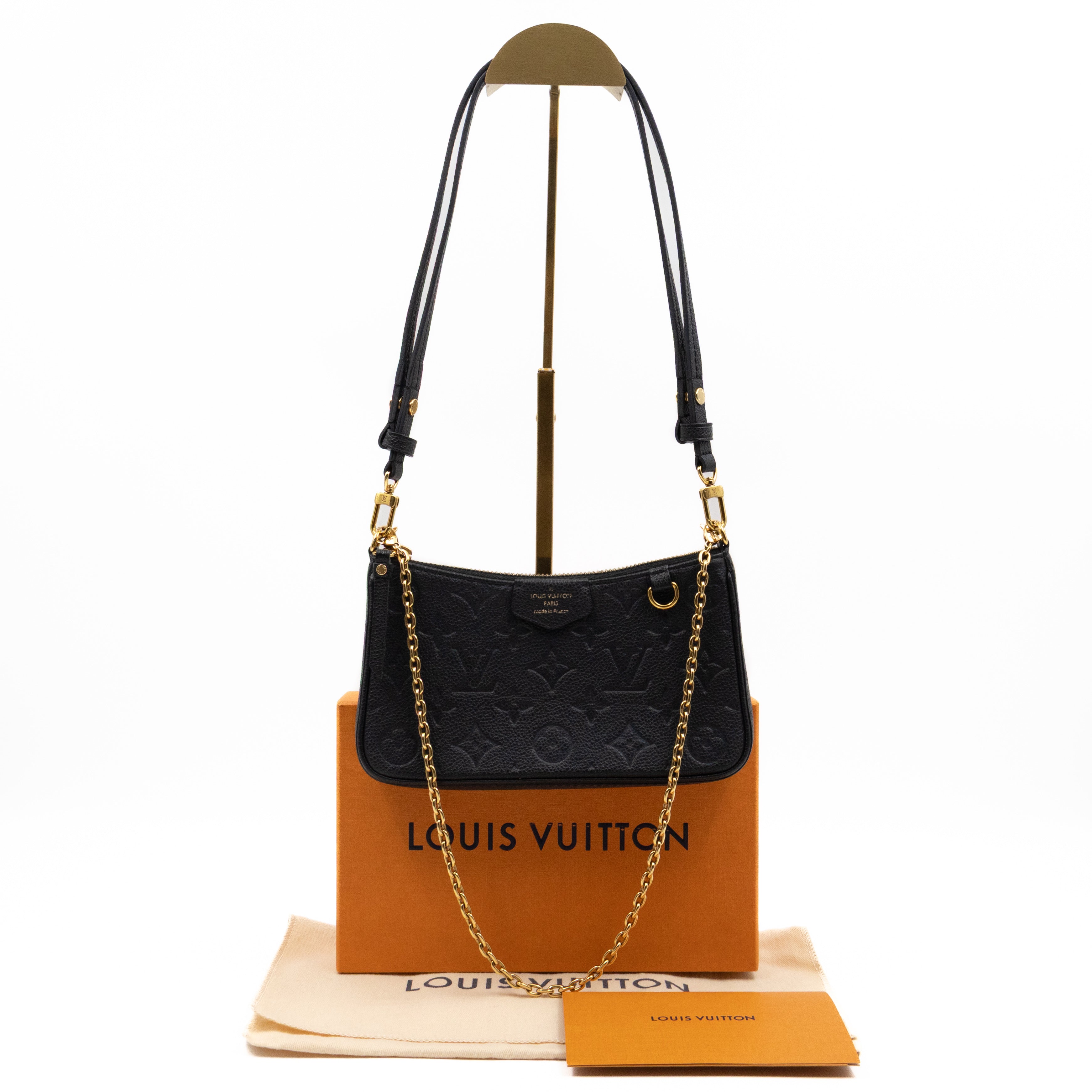 Easy Pouch On Strap Black Monogram Empreinte
