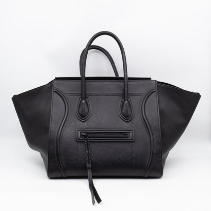 Phantom Medium Luggage Black Leather