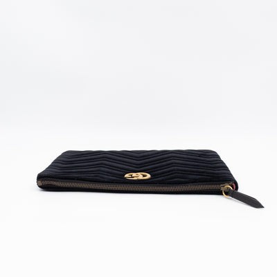 GG Marmont Zip Pouch Black Velvet