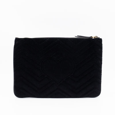 GG Marmont Zip Pouch Black Velvet