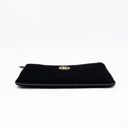 GG Marmont Zip Pouch Black Velvet