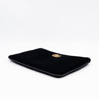 GG Marmont Zip Pouch Black Velvet