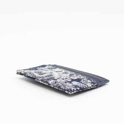 30 Montaigne Freesia Card Holder Blue Toile de Jouy Reverse Jacquard