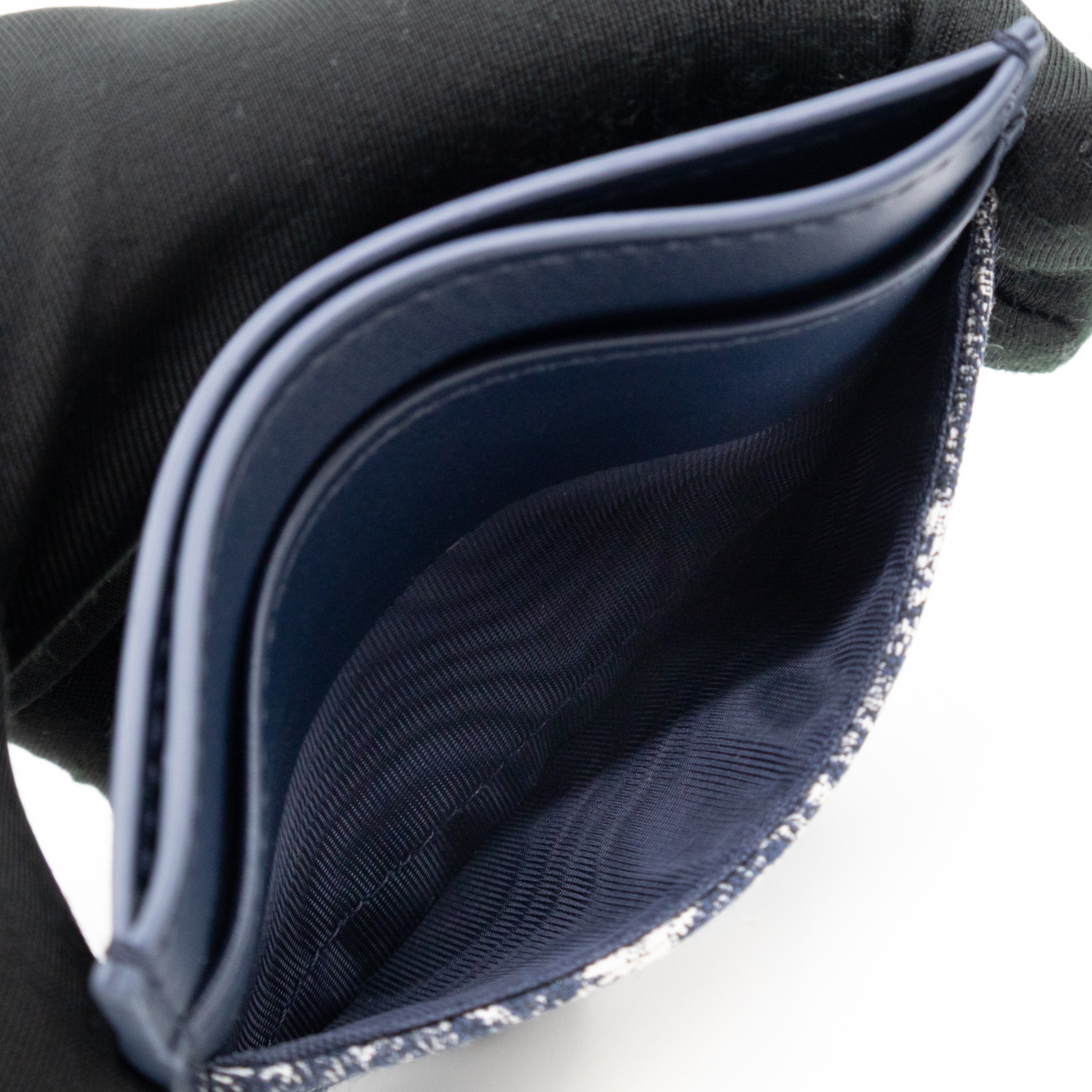 30 Montaigne Freesia Card Holder Blue Toile de Jouy Reverse Jacquard