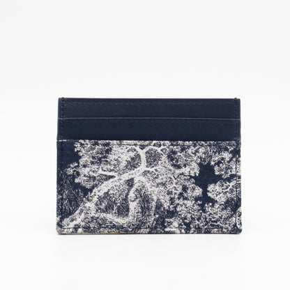 30 Montaigne Freesia Card Holder Blue Toile de Jouy Reverse Jacquard