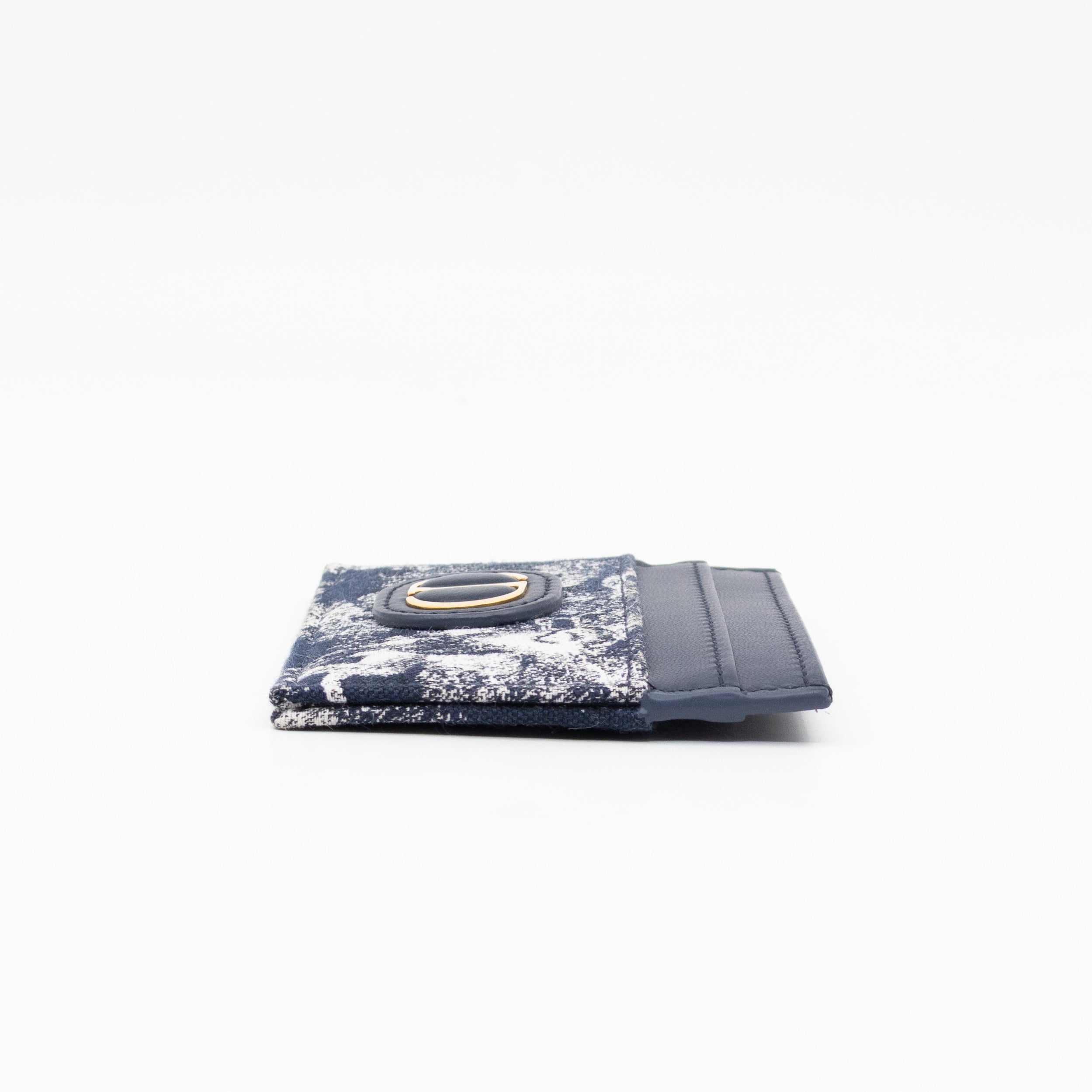 30 Montaigne Freesia Card Holder Blue Toile de Jouy Reverse Jacquard
