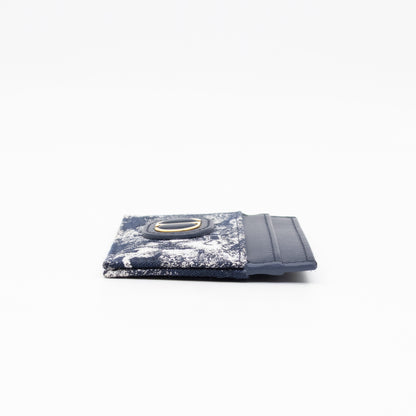 30 Montaigne Freesia Card Holder Blue Toile de Jouy Reverse Jacquard