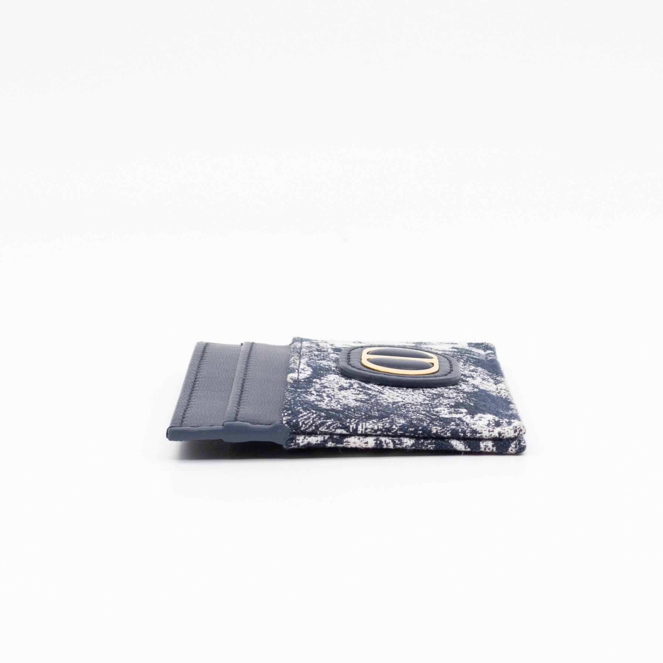 30 Montaigne Freesia Card Holder Blue Toile de Jouy Reverse Jacquard