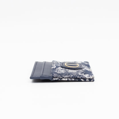 30 Montaigne Freesia Card Holder Blue Toile de Jouy Reverse Jacquard