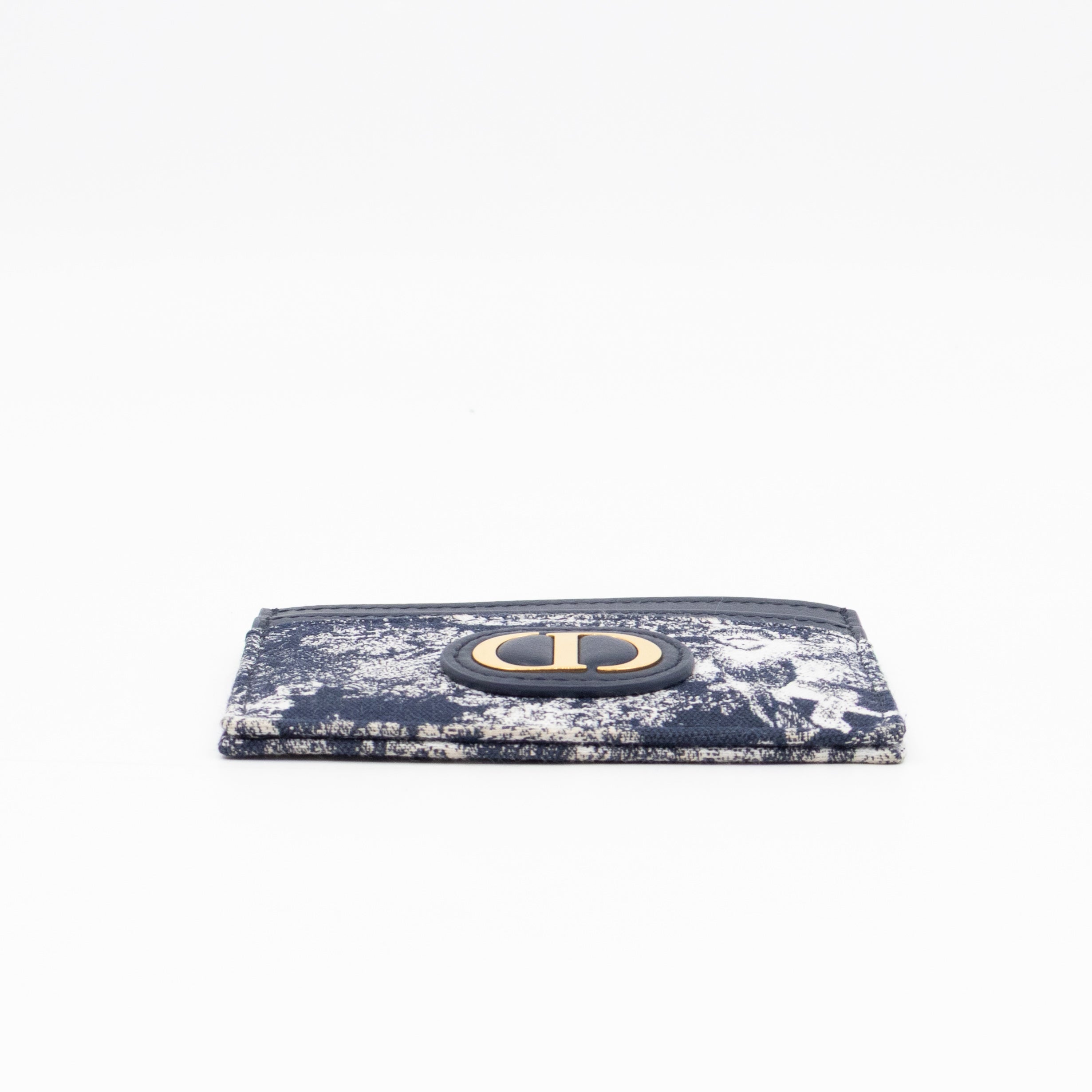 30 Montaigne Freesia Card Holder Blue Toile de Jouy Reverse Jacquard
