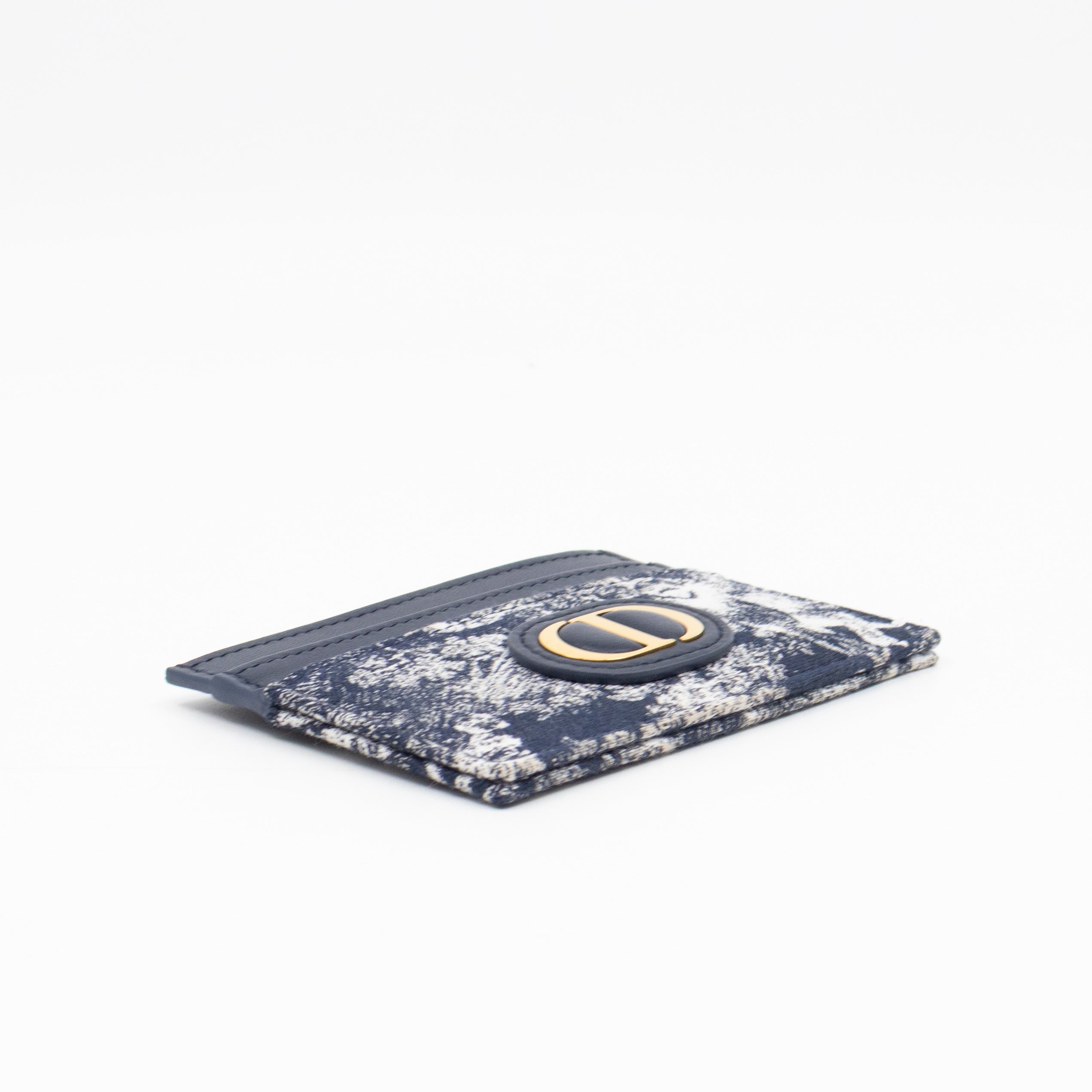 30 Montaigne Freesia Card Holder Blue Toile de Jouy Reverse Jacquard