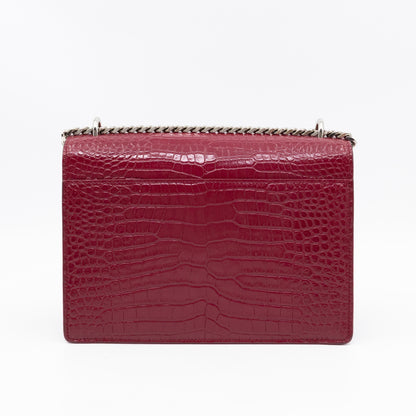 Sunset Medium Red Leather Croc Embossed
