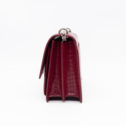 Sunset Medium Red Leather Croc Embossed