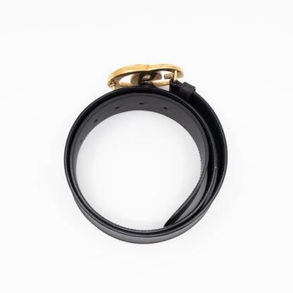 GG Marmont Wide Black Leather Belt 85/34